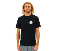 RIP CURL Hombres Iconos de Surf Camiseta de Manga Corta Rash Vest - Negro - Protection Solar UV y Properties SPF