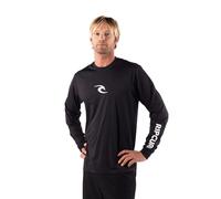 Rip Curl Long Sleeve Rashguard-UPF 50+ Sun Protection Surf Shirt, Loose Fit Rash Vest Camisa de protección de Sarpullido, Negro, Large para Hombre