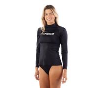 Rip Curl Long Sleeve Rashguard with UPF 50+ Sun Protection Quick Dry, Moisture-Wicking Swim Shirt for Outdoor Activities Camisa de protección de Sarpullido, Negro, M para Mujer