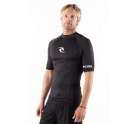 Rip Curl Lycra Hombre de manga corta - Protección solar UPF 50+, camiseta de surf ajustada - Camiseta antiUV, Negro , M