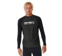 Rip Curl Mens Shock UV Long Sleeve Rash Vest 146MRV - Black Marle Mens Size - M