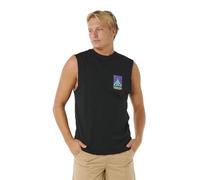 RIP CURL Search Dawn Muscle - Camiseta para hombre, diseño con espalda impresa, color negro, Negro, M