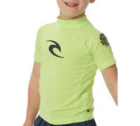 Rip Curl Toddler Brand Wave UPF Short Sleeve Rash Vest TNQTRV - Lime Age - 7-8Y
