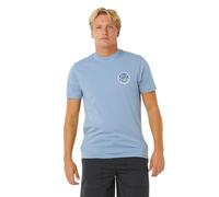 RIP CURL Wettie Passage Icon Backprint - Camiseta de manga corta para hombre, color mezclilla desteñida, Mezclilla desteñida, L