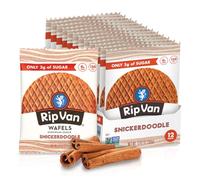 Rip Van Wafels Snickerdoodle Stroopwafels Snickerdoodle - Snacks saludables - Snack sin OMG - Apto para dieta keto, aperitivos de oficina - Bajo en azúcar (3 g) - Snack bajo en calorías - Paquete de