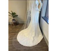 RIPASATEN Velo de Novia Largo con Diamantes de Imitación, Velo de Novia Tipo Catedral, Accesorios con Cuentas y Tul Suave, Ideal para Bodas y Eventos Especiales