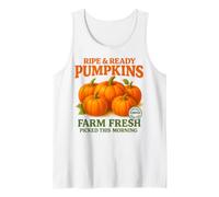 Ripe and Ready Pumpkins Retro Farmer Market Fall Pumpkin Fun Camiseta sin Mangas