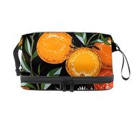 Ripe Oranges - Neceser de doble capa para mujeres y niñas, neceser de viaje, bolsa organizadora de maquillaje con compartimento para brochas, multicolor, 27x15x14 cm/10.6x5.9x5.5 in, Neceser