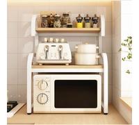 Ripiano multifunzione a 2 livelli per Forno a microonde, ripiano da cucina, Colore Noce, 60x40x82 cm, salvaspazio, supporto per elettrodomestici da cucina