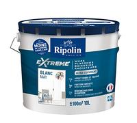 RIPOLIN - Pintura blanca monocapa para paredes, techos, maderas y radiadores - Acabado perfecto - Máscara de defectos - Resistente a los golpes del día a día - Lavable, blanco - 10 l - Mate