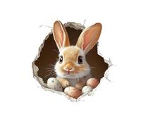 Ripped Bunny Decals, Fun Cute Self Adhesive Easter Sticker, Easter Toilet Seat Sticker with Creative Ripped Design, Holiday Vinyl Decal with Strong Adhesion, Seasonal Home Decor for Bathroom