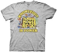 Ripple Junction Schoolhouse Rock Knowledge is Power - Camiseta unisex retro vintage para adultos, Gris Jaspeado, Small