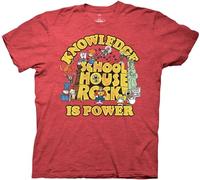 Ripple Junction Schoolhouse Rock Knowledge is Power - Camiseta unisex retro vintage para adultos, Rojo brezo, Small