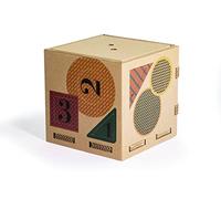 Rippotai Cubo de almacenamiento para juguetes con formas Shapes. Contenedor para habitación con letras, números extraíbles para niños, se convierte en una pantalla de 24 x 24 cm