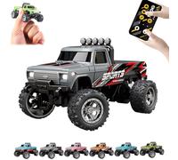 RipRush Mini Monster 1:64 Off-Road LED Alloy Racer, 2025 New 3-Speed Variable Speed Off-Road Vehicle with LED and Remote Control, Unleash Adventure, Build Skills (Gray,#A)