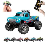 RipRush Mini Monster 1:64 Off-Road LED Alloy Racer, 2025 New 3-Speed Variable Speed Off-Road Vehicle with LED and Remote Control, Unleash Adventure, Build Skills (Blue-2,#A)