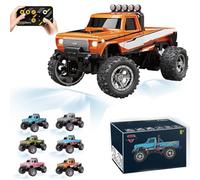 RipRush Mini Monster 1:64 Off-Road LED Alloy Racer, 360° Flip Rip Rush Alloy Racer, 2025 New 3-Speed Variable Speed Off-Road Vehicle, 3-Speed Modes, 2.4GHz Racing System (Gift BoxA,Orange)