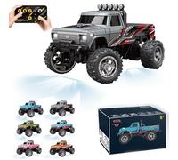 RipRush Mini Monster 1:64 Off-Road LED Alloy Racer, 360° Flip Rip Rush Alloy Racer, 2025 New 3-Speed Variable Speed Off-Road Vehicle, 3-Speed Modes, 2.4GHz Racing System (Gift BoxA,Gray)