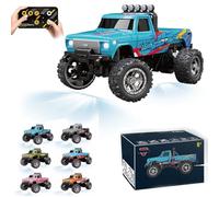 RipRush Mini Monster 1:64 Off-Road LED Alloy Racer, 360° Flip Rip Rush Alloy Racer, 2025 New 3-Speed Variable Speed Off-Road Vehicle, 3-Speed Modes, 2.4GHz Racing System (Gift BoxA,Blue)