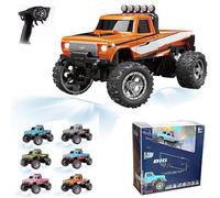 RipRush Mini Monster 1:64 Off-Road LED Alloy Racer, 360° Flip Rip Rush Alloy Racer, 2025 New 3-Speed Variable Speed Off-Road Vehicle, 3-Speed Modes, 2.4GHz Racing System (Gift BoxB,Orange)