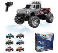 RipRush Mini Monster 1:64 Off-Road LED Alloy Racer, 360° Flip Rip Rush Alloy Racer, 2025 New 3-Speed Variable Speed Off-Road Vehicle, 3-Speed Modes, 2.4GHz Racing System (Gift BoxB,Gray)