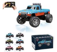 RipRush Mini Monster 1:64 Off-Road LED Alloy Racer, 360° Flip Rip Rush Alloy Racer, 2025 New 3-Speed Variable Speed Off-Road Vehicle, 3-Speed Modes, 2.4GHz Racing System (Gift BoxA,Orange-Blue)