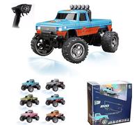 RipRush Mini Monster 1:64 Off-Road LED Alloy Racer, 360° Flip Rip Rush Alloy Racer, 2025 New 3-Speed Variable Speed Off-Road Vehicle, 3-Speed Modes, 2.4GHz Racing System (Gift BoxB,Orange-Blue)