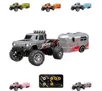 Riprush Mini Monster 1:64 Off-Road Led Alloy Racer, 360° Flip Rip Rush Alloy Racer with Led Lights, 2025 New 3-Speed Variable Speed Off-Road Vehicle, Mini RC Car (Grey)