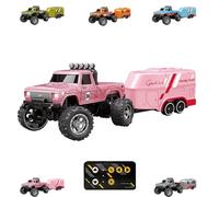 Riprush Mini Monster 1:64 Off-Road Led Alloy Racer, 360° Flip Rip Rush Alloy Racer with Led Lights, 2025 New 3-Speed Variable Speed Off-Road Vehicle, Mini RC Car (Pink)
