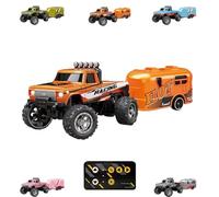 Riprush Mini Monster 1:64 Off-Road Led Alloy Racer, 360° Flip Rip Rush Alloy Racer with Led Lights, 2025 New 3-Speed Variable Speed Off-Road Vehicle, Mini RC Car (Orange)