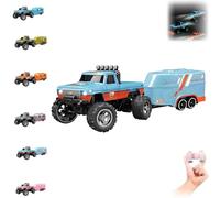 RipRush Mini Monster 1:64 Off-Road LED Alloy Racer, vehículo todoterreno de aleación, 2025, nuevo, con 3 velocidades variables, remolque, con LED y control remoto, diseñado for ser flexible.(Orange2,T