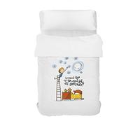 RIPSHOP Funda nórdica con Dos Cojines Deco 100% algodón Modelo Durmiendo de Joan Turú en català para Cama de 105 (170x240cm).