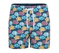RIPT Bañador Niño Secado Rápido - Boardshort con Forro Malla, Protección UV 50, Pantalón Corto Surf Natación Playa Verano (Azul/Amarillo, 9-10 Años)