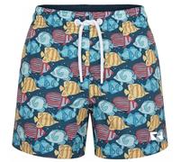 RIPT Bañador Niño Secado Rápido - Boardshort con Forro Malla, Protección UV 50, Pantalón Corto Surf Natación Playa Verano (Azul/Amarillo, 3-4 Años)