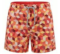 RIPT Bañador Niño Secado Rápido - Boardshort con Forro Malla, Protección UV 50, Pantalón Corto Surf Natación Playa Verano (Estampado Geométrico Naranja, 9-10 Años)