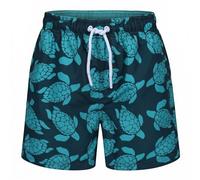 RIPT Bañador Niño Secado Rápido - Boardshort con Forro Malla, Protección UV 50, Pantalón Corto Surf Natación Playa Verano (Azul Marino/Turquesa, 7-8 Años)