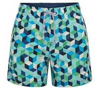RIPT Bañador Niño Secado Rápido - Boardshort con Forro Malla, Protección UV 50, Pantalón Corto Surf Natación Playa Verano (Estampado Geométrico Azul, 9-10 Años)