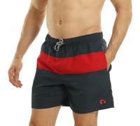 RIPT Essentials Bañador para hombre Shorts de Baño con Protección Solar UV 50 de Secado Rápido, Azul marino/Rojo, M