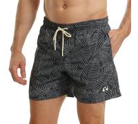 RIPT Essentials Bañador para hombre Shorts de Baño con Protección Solar UV 50 de Secado Rápido, Estampado de hojas azul marino, S
