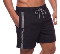 RIPT Essentials Bañador para hombre Shorts de Baño con Protección Solar UV 50 de Secado Rápido, Negro/Gris, XL