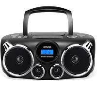 RIPTUNES Reproductor de CD portátil con Bluetooth, Sistema de Sonido estéreo, sintonizador Digital, Radio Am/FM, USB/SD MP3 CD Boombox System con Graves mejorados, Entrada Auxiliar, Conector para
