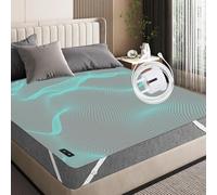 RIQINXIN Esterilla de tierra con cable de conexión a tierra, 150 x 200 cm, transpirable, fibra de plata, para la salud, con producto de tierra, sábana bajera gris