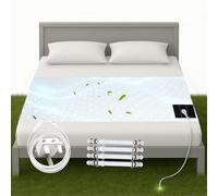 RIQINXIN Sábana de conexión a tierra con 10% fibra de plata, 90% algodón orgánico, 68 x 132 cm, terapia del sueño, cable de 4,5 m, color beige