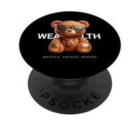 Riqueza Teddy Hustle Invest Repetir Dinero Vibes PopSockets PopGrip Adhesivo