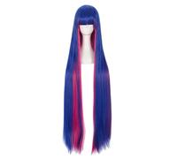 RiRaku Anime Cosplay Peluca Stocking Anarchy 100cm Blue Mix Pink Long Halloween Costume Cosplay Peluca,para Carnaval Navidad Fiesta