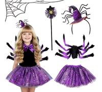 RIRIDAMAI Disfraz de Araña Animal para Halloween, Disfraz de Araña Niña con Cinta para Cabello, Para Fiesta Teatro Casa Encantada Halloween Carnaval Cosplay