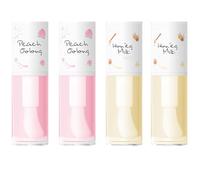 Riroenst Juego de 4 brillos de labios hidratantes, aceite hidratante de gelatina de cristal, bálsamo labial hidratante transparente, brillo de labios voluminoso, herramientas de cuidado de labios de