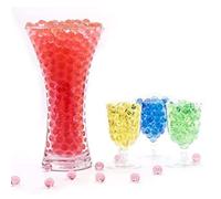 Risai Bolas de Gel, Perlas Bolitas de Agua No Tóxicas Crecen en Agua, Water Beads para Jarrones Decoración, Hidrogel para Plantas Flores, Rojo 10g
