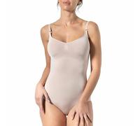 Risalti Body moldeador con tirantes ajustables - Ropa interior contenitiva, funda contenitiva, Shapewear Bodysuit Mujer - Fabricado en Italia, Polvo, M/L