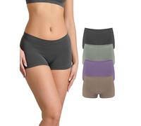Risalti Bragas Culotte Mujer Eco Friendly 4Pcs - Boxer Mujer sin Costuras de Microfibra Yees Green, Ropa Interior Ecológica, Womens Underwear - Made in Italy